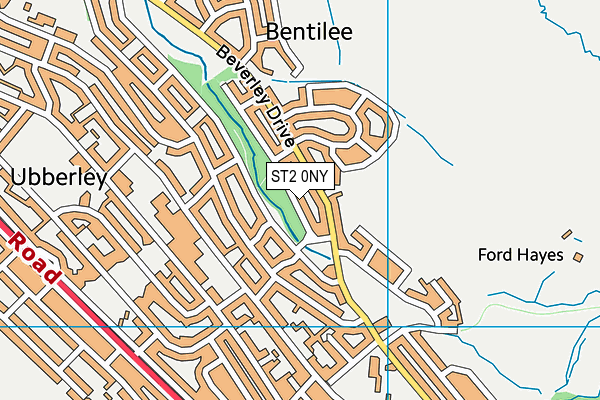 ST2 0NY map - OS VectorMap District (Ordnance Survey)
