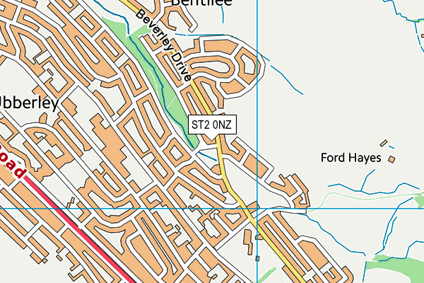 ST2 0NZ map - OS VectorMap District (Ordnance Survey)