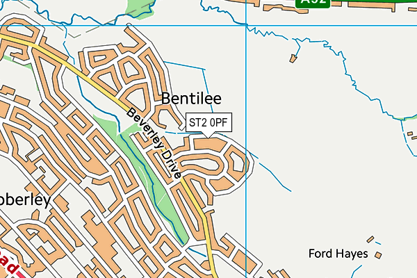 ST2 0PF map - OS VectorMap District (Ordnance Survey)