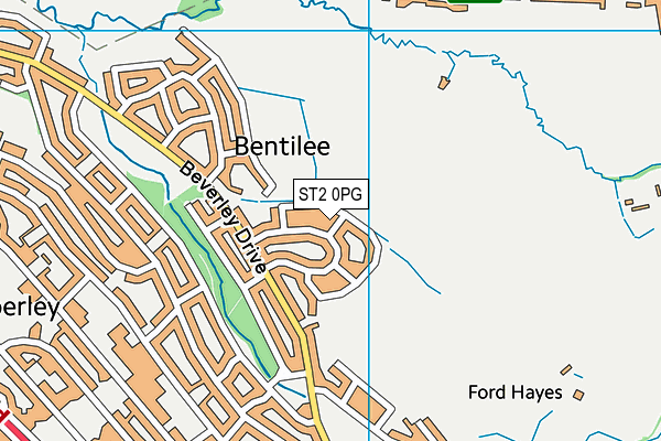 ST2 0PG map - OS VectorMap District (Ordnance Survey)