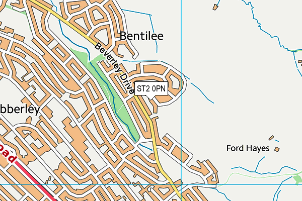 ST2 0PN map - OS VectorMap District (Ordnance Survey)