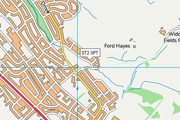 ST2 0PT map - OS VectorMap District (Ordnance Survey)