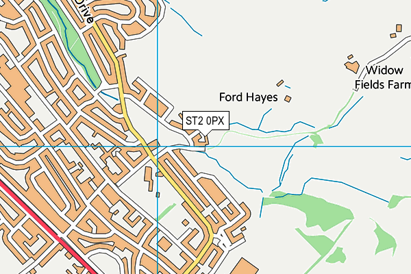 ST2 0PX map - OS VectorMap District (Ordnance Survey)