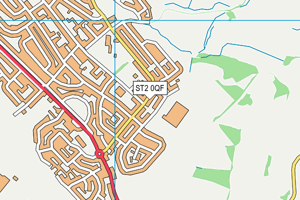 ST2 0QF map - OS VectorMap District (Ordnance Survey)