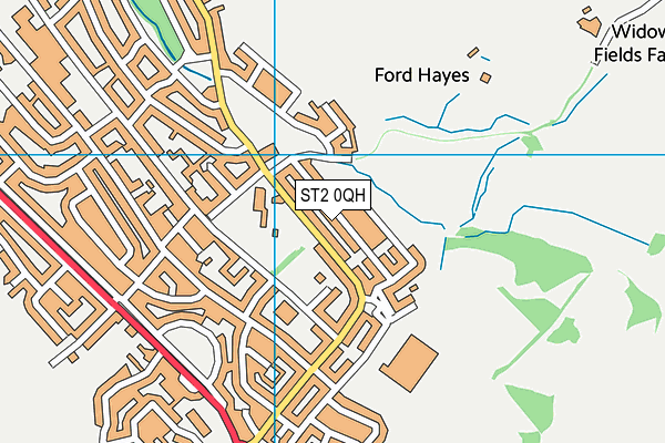 ST2 0QH map - OS VectorMap District (Ordnance Survey)