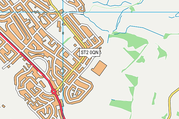 ST2 0QN map - OS VectorMap District (Ordnance Survey)