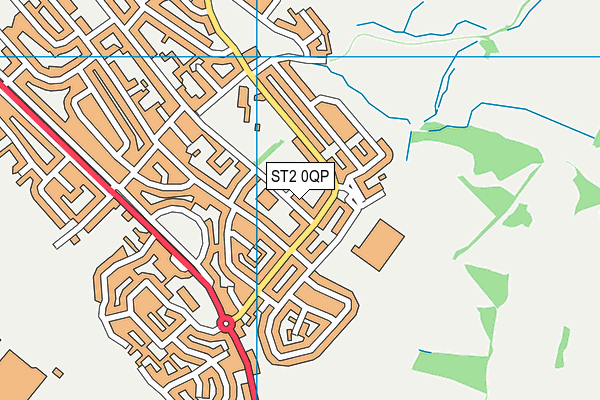 ST2 0QP map - OS VectorMap District (Ordnance Survey)