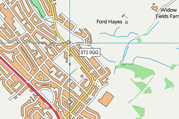 ST2 0QQ map - OS VectorMap District (Ordnance Survey)