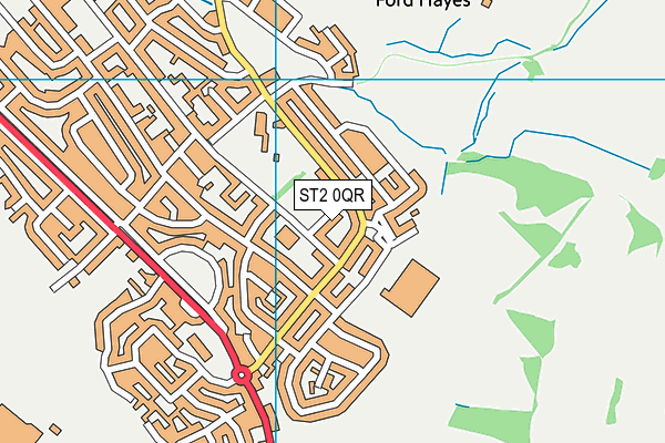 ST2 0QR map - OS VectorMap District (Ordnance Survey)