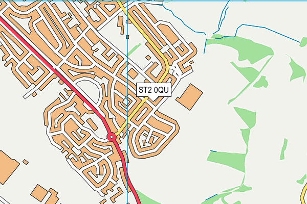 ST2 0QU map - OS VectorMap District (Ordnance Survey)