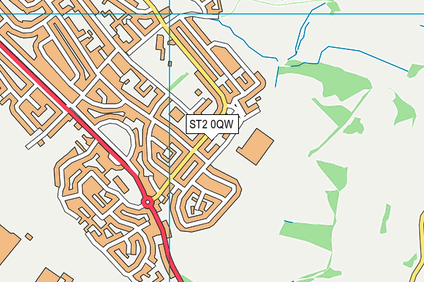 ST2 0QW map - OS VectorMap District (Ordnance Survey)