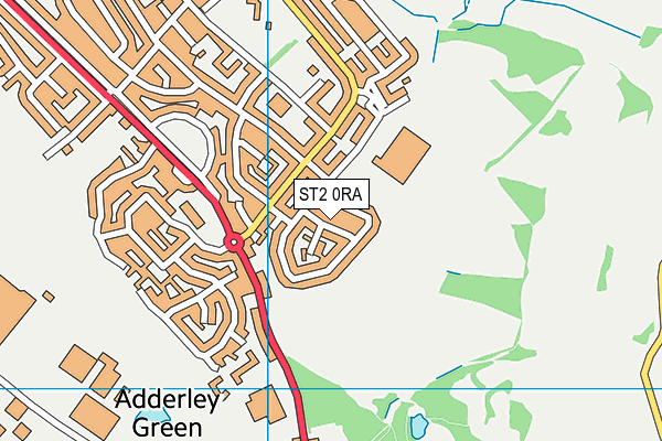 ST2 0RA map - OS VectorMap District (Ordnance Survey)