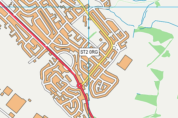 ST2 0RG map - OS VectorMap District (Ordnance Survey)