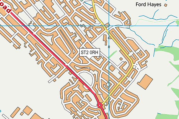 ST2 0RH map - OS VectorMap District (Ordnance Survey)