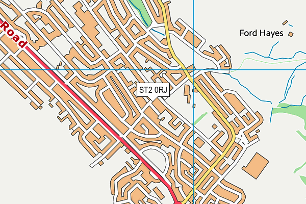 ST2 0RJ map - OS VectorMap District (Ordnance Survey)