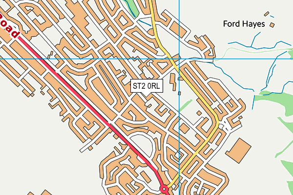 ST2 0RL map - OS VectorMap District (Ordnance Survey)
