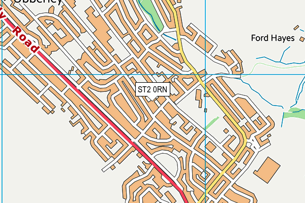 ST2 0RN map - OS VectorMap District (Ordnance Survey)