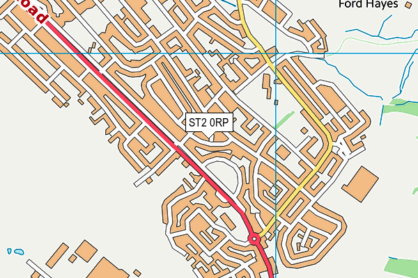 ST2 0RP map - OS VectorMap District (Ordnance Survey)
