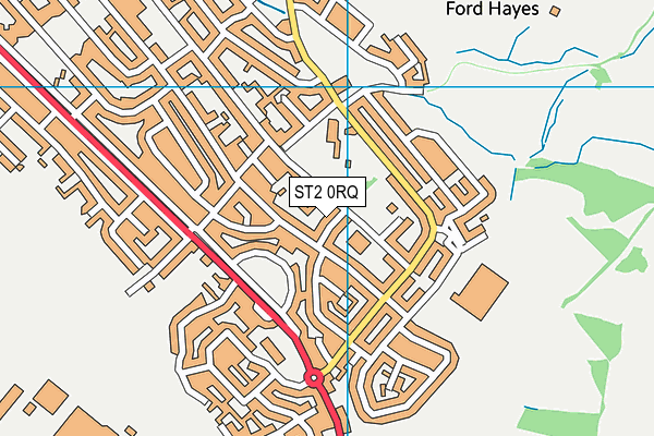 ST2 0RQ map - OS VectorMap District (Ordnance Survey)