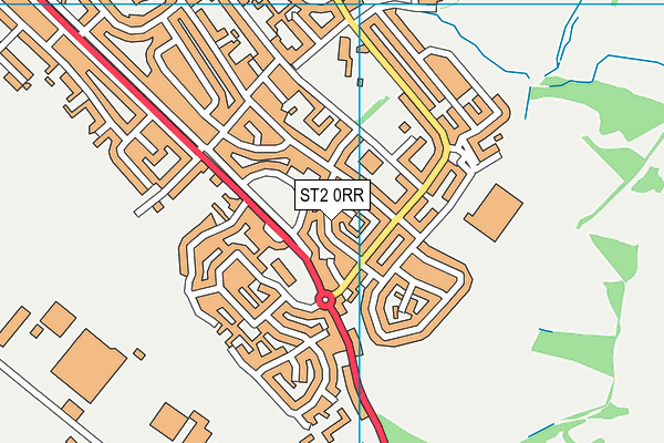 ST2 0RR map - OS VectorMap District (Ordnance Survey)