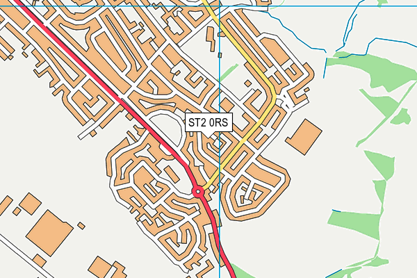 ST2 0RS map - OS VectorMap District (Ordnance Survey)