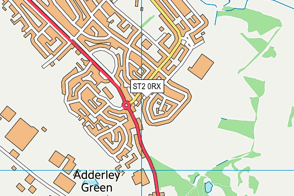 ST2 0RX map - OS VectorMap District (Ordnance Survey)