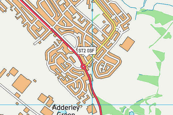 ST2 0SF map - OS VectorMap District (Ordnance Survey)