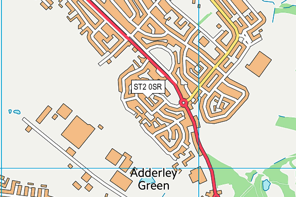 ST2 0SR map - OS VectorMap District (Ordnance Survey)