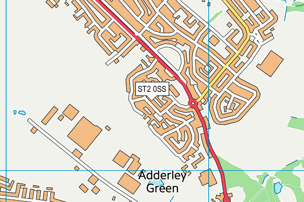 ST2 0SS map - OS VectorMap District (Ordnance Survey)