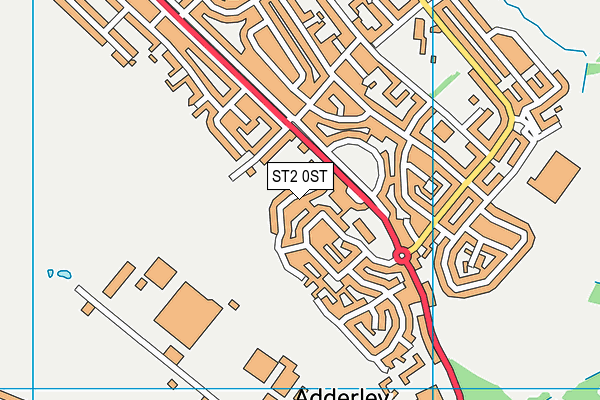 ST2 0ST map - OS VectorMap District (Ordnance Survey)