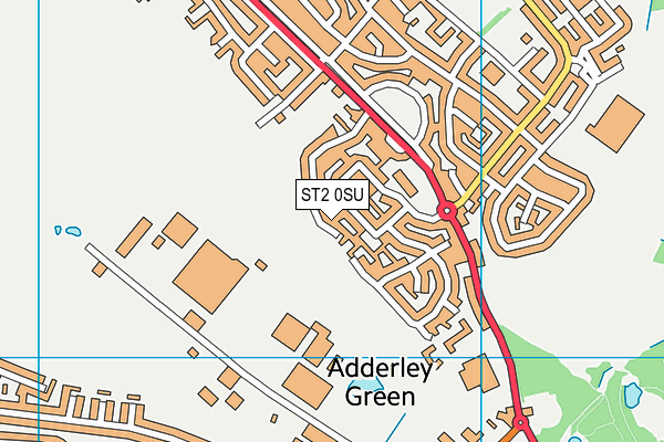 ST2 0SU map - OS VectorMap District (Ordnance Survey)