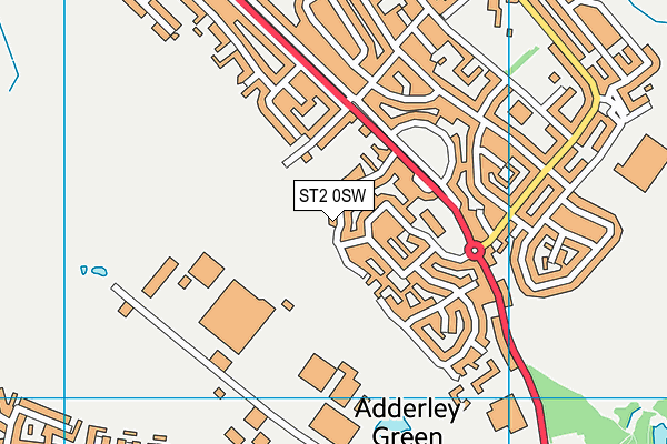 ST2 0SW map - OS VectorMap District (Ordnance Survey)