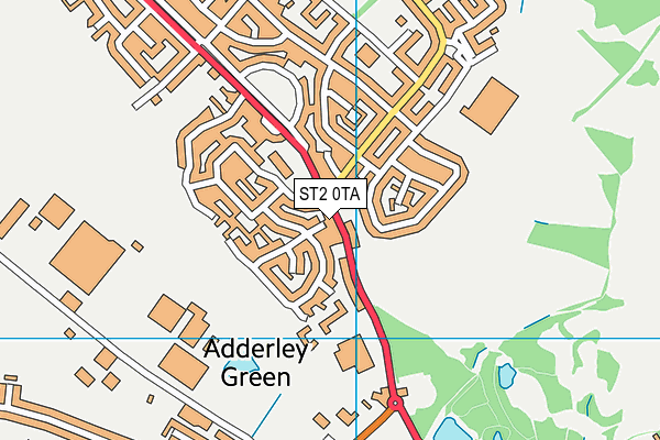 ST2 0TA map - OS VectorMap District (Ordnance Survey)