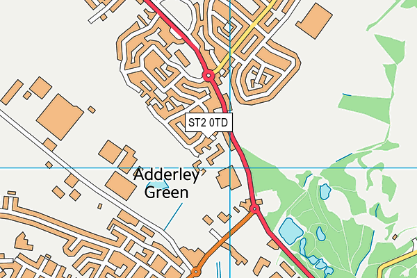 ST2 0TD map - OS VectorMap District (Ordnance Survey)