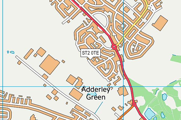 ST2 0TE map - OS VectorMap District (Ordnance Survey)