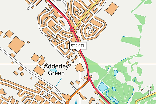 ST2 0TL map - OS VectorMap District (Ordnance Survey)