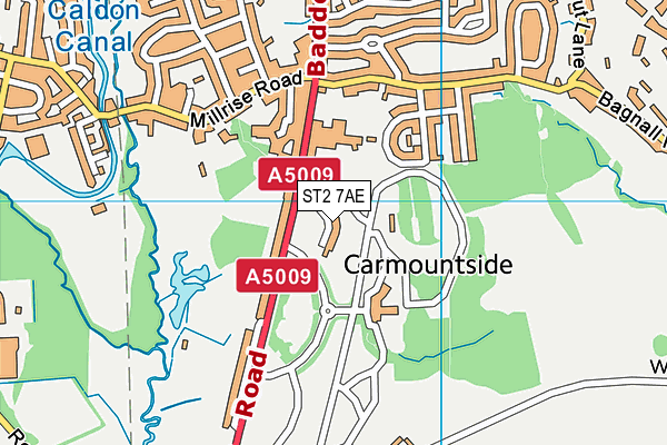 ST2 7AE map - OS VectorMap District (Ordnance Survey)