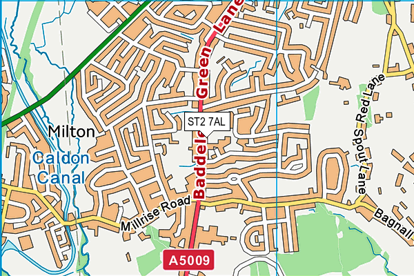 ST2 7AL map - OS VectorMap District (Ordnance Survey)