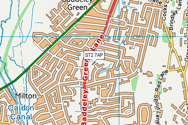 ST2 7AP map - OS VectorMap District (Ordnance Survey)