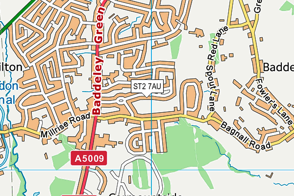 ST2 7AU map - OS VectorMap District (Ordnance Survey)