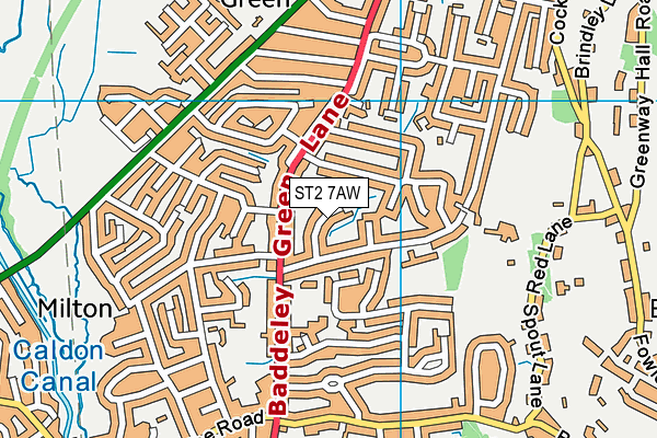 ST2 7AW map - OS VectorMap District (Ordnance Survey)
