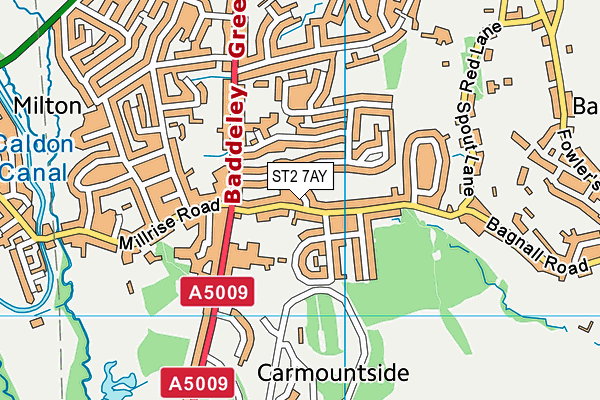 ST2 7AY map - OS VectorMap District (Ordnance Survey)