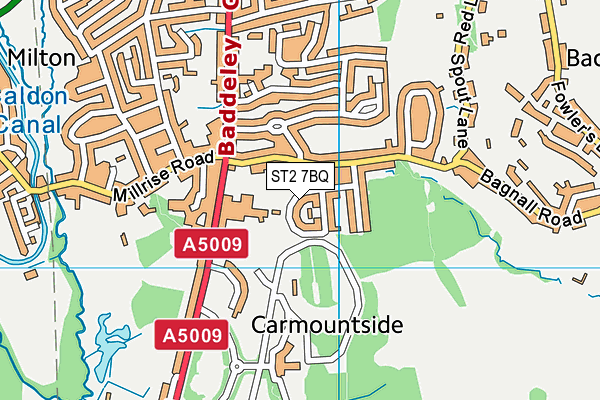 ST2 7BQ map - OS VectorMap District (Ordnance Survey)