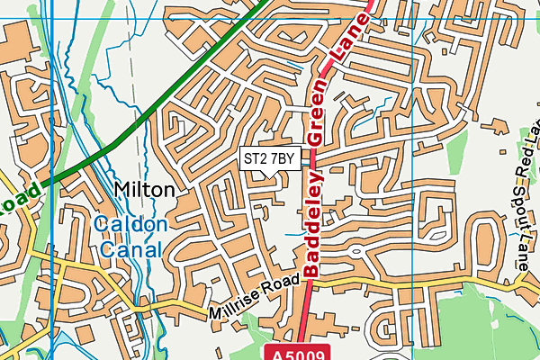 ST2 7BY map - OS VectorMap District (Ordnance Survey)