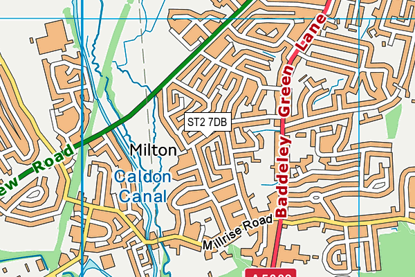 ST2 7DB map - OS VectorMap District (Ordnance Survey)