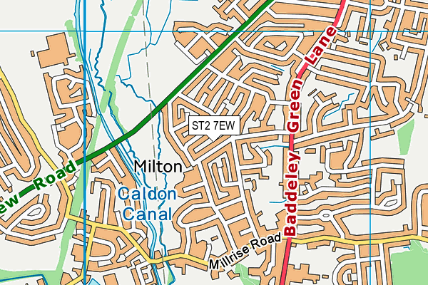 ST2 7EW map - OS VectorMap District (Ordnance Survey)