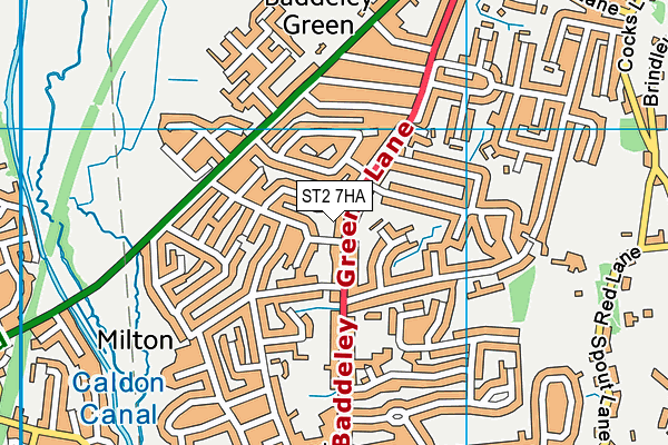 ST2 7HA map - OS VectorMap District (Ordnance Survey)