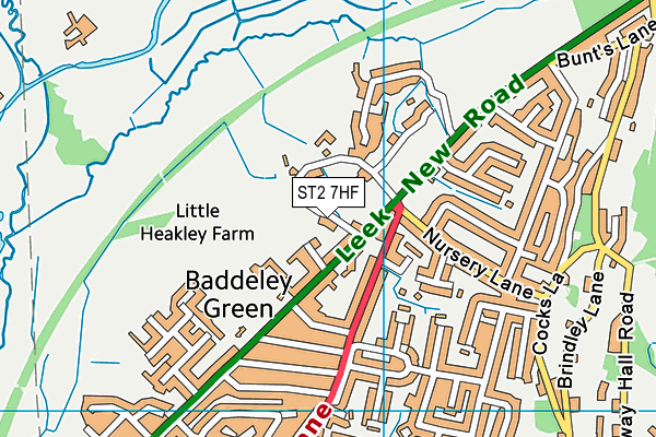 ST2 7HF map - OS VectorMap District (Ordnance Survey)