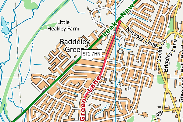 ST2 7HN map - OS VectorMap District (Ordnance Survey)