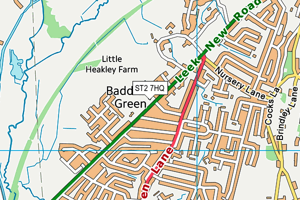 ST2 7HQ map - OS VectorMap District (Ordnance Survey)